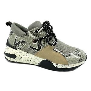 Bamboo snakeskin platform sneakers